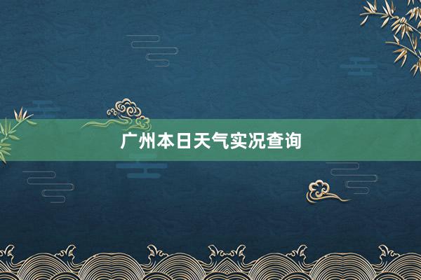 广州本日天气实况查询